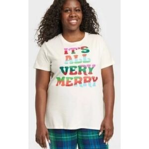 Wondershop It's all very Merry sleep tee White Size 1X
